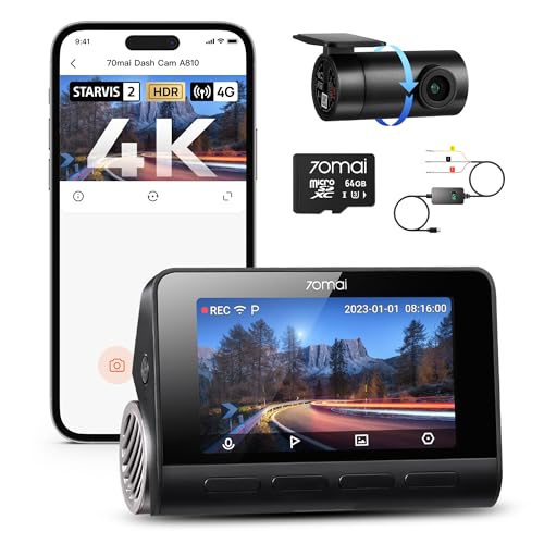70mai Dash Cam 4K A810S 駐車監視用電源セット Amazon.co.jp: 70mai Dash Cam 4K A810 前後 64GB & UP06駐車監視