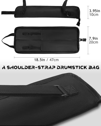 Amazing Fair Drumstick Bag, Small Drumstick Storage Case, Hanging Drumstick Rack Bag (Black) - Thumbnail 2