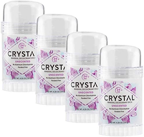 Crystal Mineral Deodorant Stick, Unscented, 4.25 oz (Pack of 4)