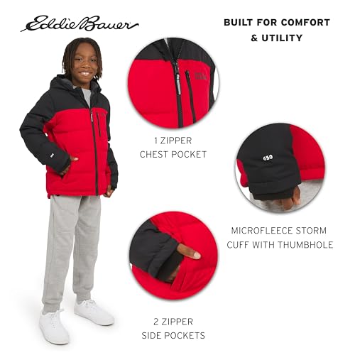 Eddie Bauer Boys' Classic Heavyweight Faux Fur Lined Hooded Insulated Down Jacket4