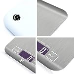HomeFashion bascula cocina balanza cocina peso de cocina digital Báscula con Pantalla LCD, Acero Inoxidable, Balanza de Alimentos Multifuncional 5 kg/11 lbs