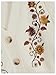 GORGLITTER Women's V Neck Floral Embroidered Cardigan Sweaters Lantern Sleeve Button Down Cropped Cardigan Apricot Medium