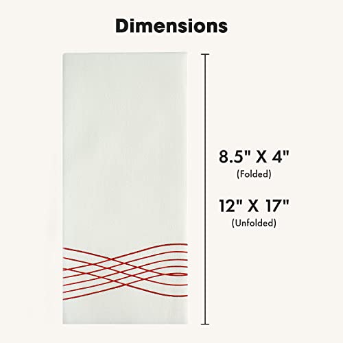 By Madee 50 Pcs PREMIUM Holiday Napkins Disposable | Red Disposable Napkins | Cloth Like Christmas Disposable Hand Towels for Bathroom | Metallic Foil Stamped | Thicker and Softer than Others – Image 4