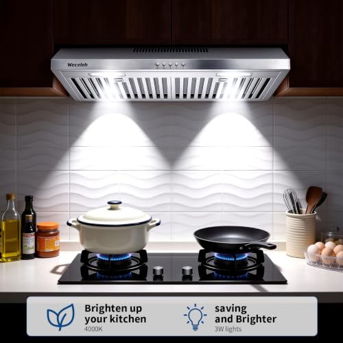 Image of 30 Inch Under Cabinet Range Hood, kitchen hood ductless 600 CFM