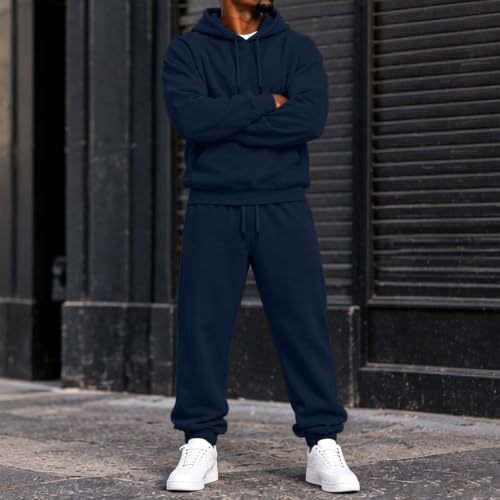 Elneeya Mens Sweatsuit Oversized Jogger Sets Fall Gym 2 Piece Sets - image 5