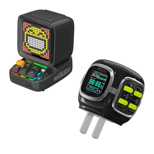 Divoom Ditoo Retro Pixel Art Game Bluetooth Speaker and Dipow 35W USB C Charger Block Black