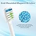 6 Pack Replacement Replacement Brush Heads for Waterpik Sonic Fusion Flossing Toothbrush Compatible with Sonic Fusion SF01/SF02 and Sonic Fusion 2.0 SF03/SF04- White with Caps