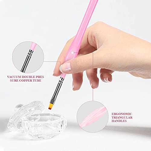 WLOT Nail Art Pinsel Set, 10PC Nageldesign Pinsel Acryl Pinsel für Nägel Kunst Pinsel für UV-Gel Salon Heimgebrauch… – Bild 7