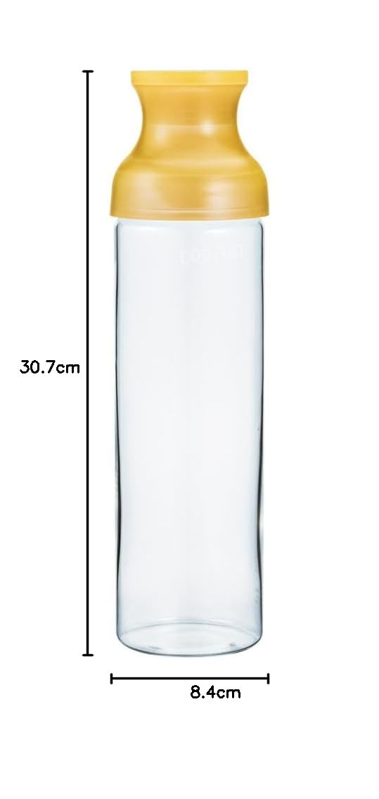 HARIO FIR-100-TY Filter-In Flasche, Karaffe, praktisches Fassungsvermögen, 1000 ml, gelb, Cold Brew Tee, hergestellt in Japan
