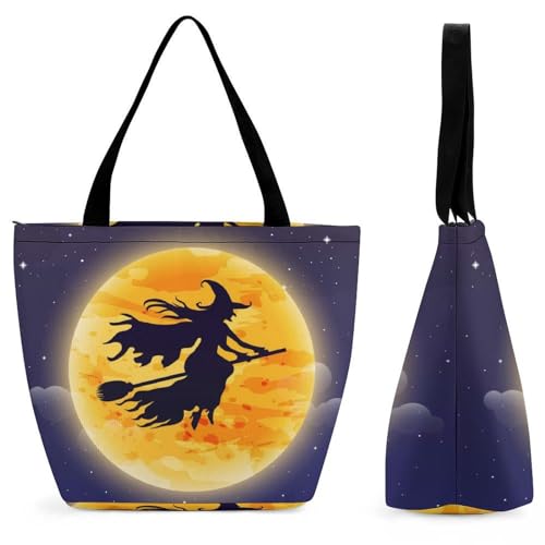 Sac à bandoulière sorcière lune grand volume pour transporter tout