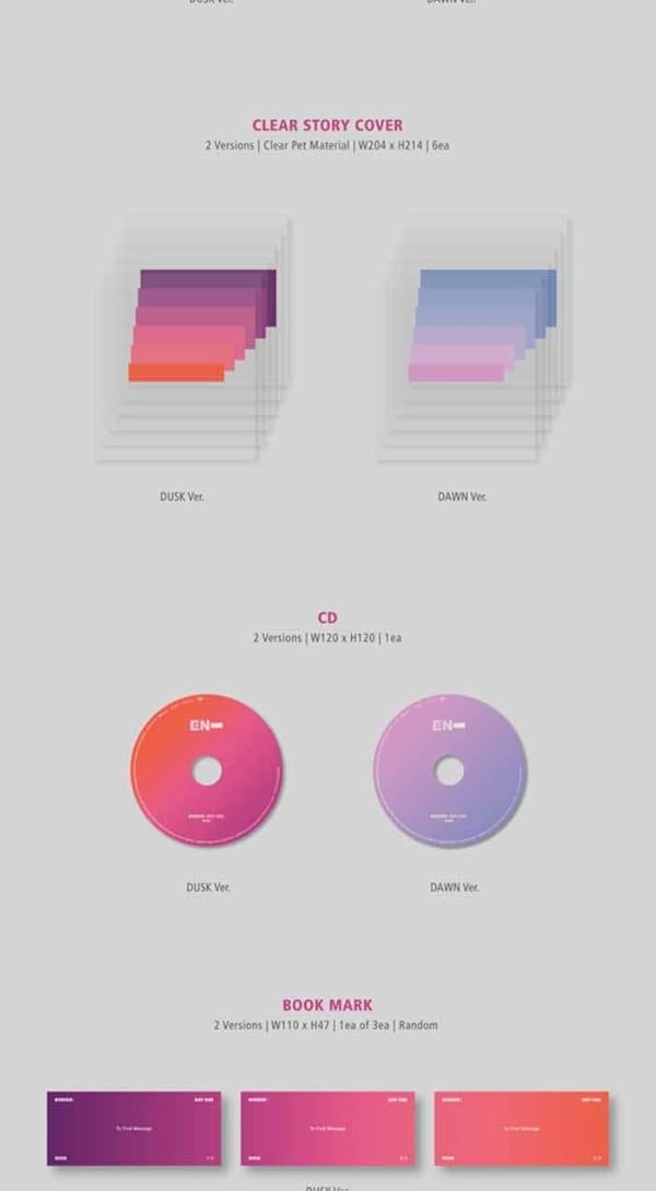 Enhypen Border : Day One 1st Mini Album Dawn Version CD+136p PhotoBook+Clear Story Cover+1p Bookmark+2p PhotoCard+1p PostCard+Tracking Sealed by ENHYPEN - Image 3