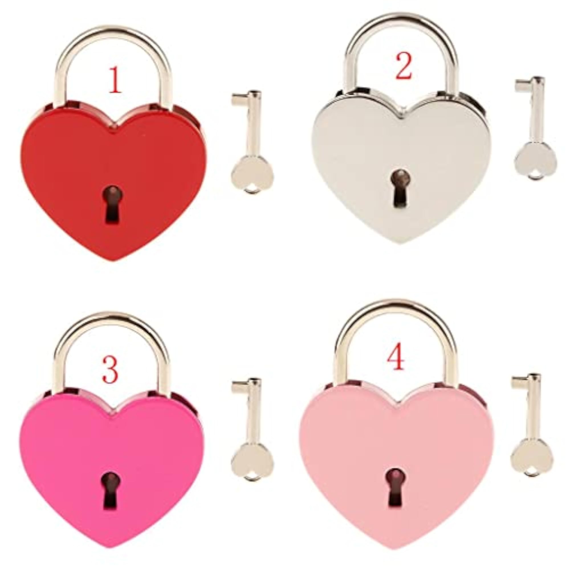 Heart Shape Love Lock & Key Vintage Travel Locker Set