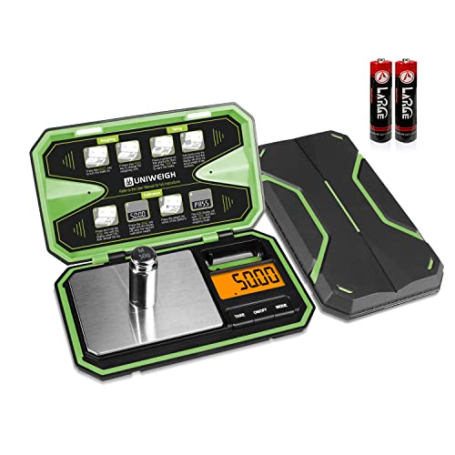 Digitale Taschenwaage 200g / 0,01g, Digitalwaage, Feinwaage, Grammwaage mit 50g Kalibriergewicht Goldwaage Münzwaage-fluoreszierendes Grün Cover