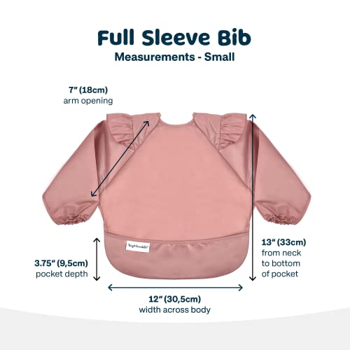 Image of Tiny Twinkle Long Sleeve Bib for Babies & Toddlers | Waterproof Smock Bib for Eating | Machine Washable & Mess-Proof Feeding Essentials | Newborn Shower Gift (Orange,Black Checkers, 6-24M)