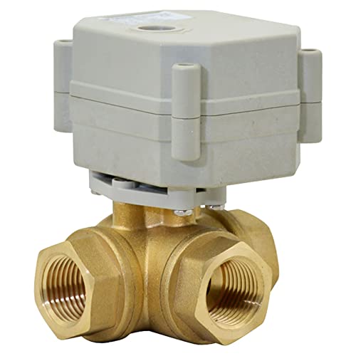 3/4" AC110~230V DN20 Zweidrahtsteuerung Normalerweise offenes 3 Wege Messing Kugelventil Cover