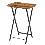 HOOBRO Folding Side Table, Folding Tray Table, Snack Dinner Table for Eating at Couch, Sofa End Table for Small Space, Living Room, Industrial, Easy Storage, Rustic Brown EBF17BZ01
