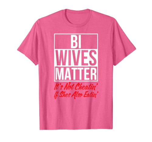 Bi Funny Adult Humor Sex Swinger T-Shirt, Men, Pink Heather, Medium