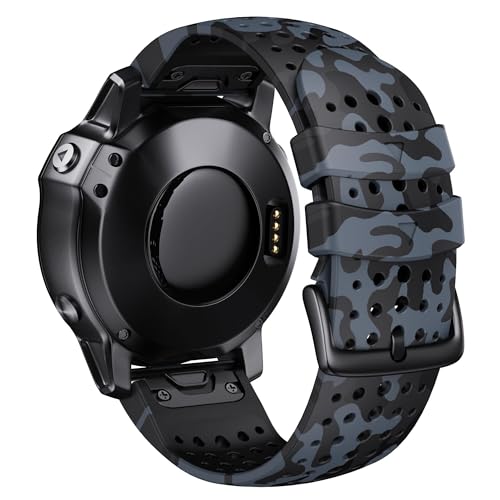Bracelet silicone 26mm Fenix 8X 7X souple et résistant pour montre de sport
