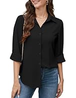 Chiffon Fabric: This blouse is made of high quality chiffon fabric that feels luxuriously smooth and lightweight. The silky smooth texture is gentle on the skin, breathable and non-compressive, ensuring a fresh and breathable feel even in the warmer ...