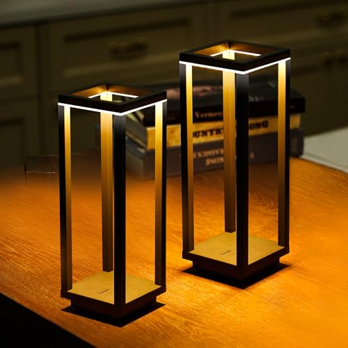 Halostorms 2 Pack Cordless Table Lamp Rechargeable, IP55 Waterproof, 60h Runtime Protable...