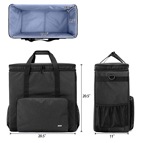 Curmio Double-Layer Carrying Case For Computer Tower, Desktop Computer Travel Storage Tote Bag For Pc Chassis, Keyboard, Cable And Mouse, Headphone, Bag Only, Black #TOP4