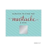 Andaz Press Lil Man Mustache Boy Baby Shower Collection, Games, Activities, Decorations, Baby Scratch Off Winner Game Cards, 30-pack