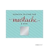 Andaz Press Lil Man Mustache Boy Baby Shower Collection, Games, Activities, Decorations, Baby Scratch Off Winner Game Cards, 30-Pack