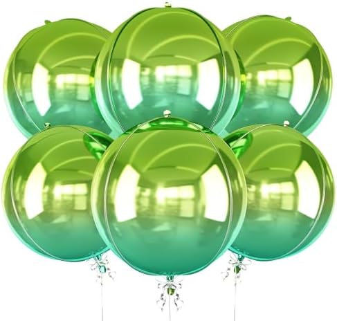 Lot de 6 ballons ronds en aluminium Mylar pour anniversaire, remi...