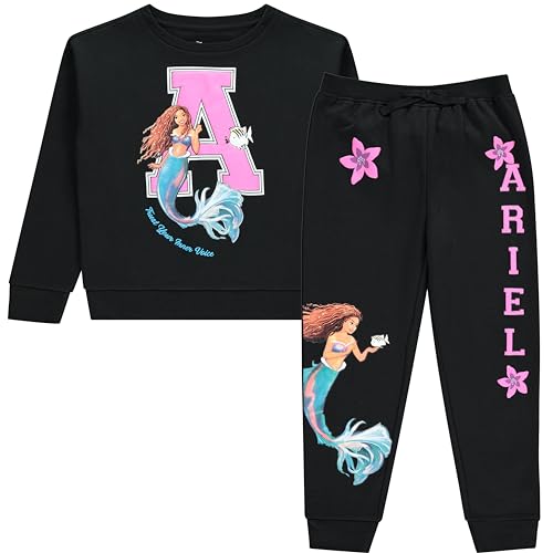 Image of Disney The Little Mermaid Movie Ariel Pullover Sweatshirt and Jogger Sweatpants Clothing Set- Little and Big Girls Sizes 4-16