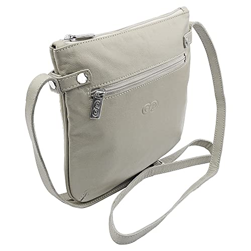 Bolsa Transversal Feminina TULIPA em Couro (Bone)