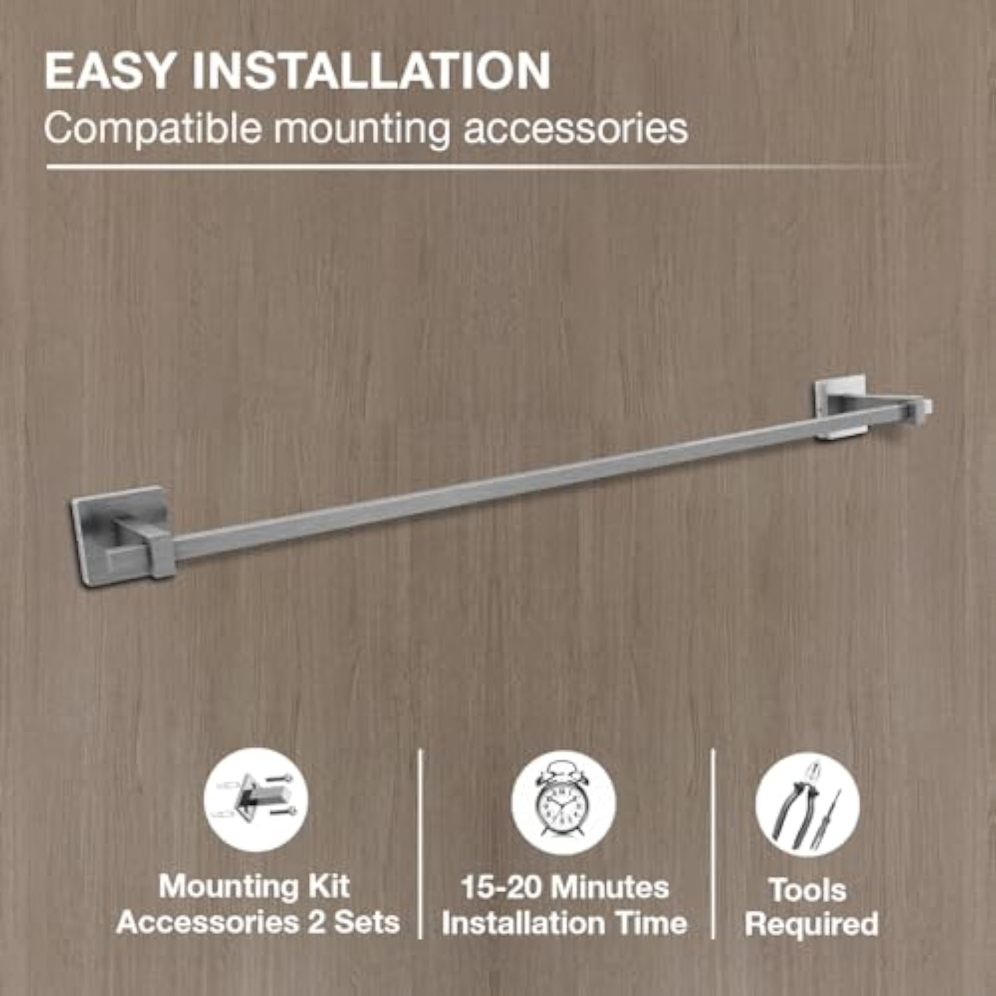 Stainless Steel Bathroom Towel Bar 606mm