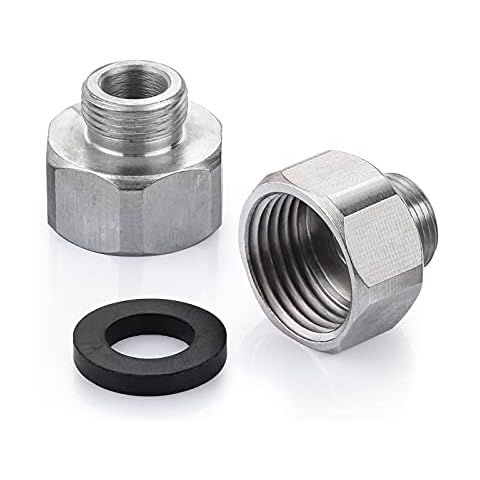 3/8 to 1/2 Adapter Hiqufet Compression Brass Adapter 1/2 Female to 3/8 Male Reducer Faucet Supply Line Plumbing Water Hose Adapter, 2 Pieces Cover