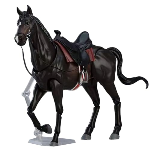 HoveeLuty Figurines de Chevaux avec Selle, Licol et Longe Statue de Cheval Mobile 8x5 avec Articulation Mobile Jouet réaliste et Convivial pour Les...
