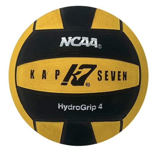 KAP K7 SEVEN KAP7 Size 4 HydroGrip Water Polo Ball (NCAA and NFHS Official), Yellow/Black