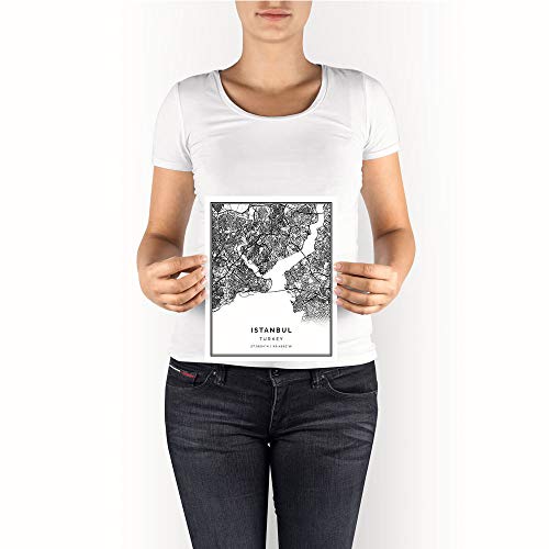 Squareious Istanbul Map Poster Print | Modern Black And White Wall Art | Scandinavian Home Decor | Turkey City Prints Artwork | Fine Art Posters 8.5X11 #TOP1