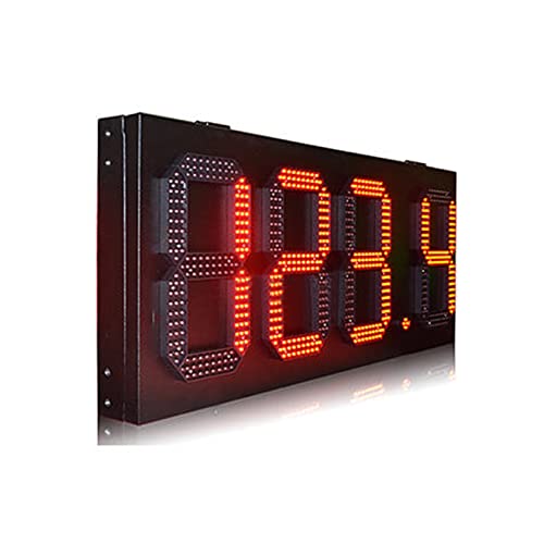 Cronómetro digital LED resistente al agua, caja de hierro para intervalos, formato 888.8, pantalla roja de alta luminosidad, tablero digital para precios de gasolina, reloj-temporizador para gimnasio (12 pulgadas) miniatura 4