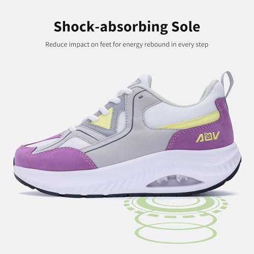 Image of AOV Wide Toe Box Shoes Women Arch Support Walking Shoes for Plantar Fasciitis Orthotic Tennis Sneakers