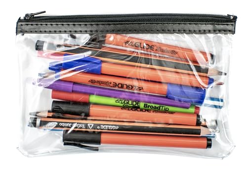 Durafile Clear Pencil case, Pack of 4, Small. Clear 203 x 117mm, Assorted Colours Metal Zipper, Waterproof, Versatile Storage - Image 2