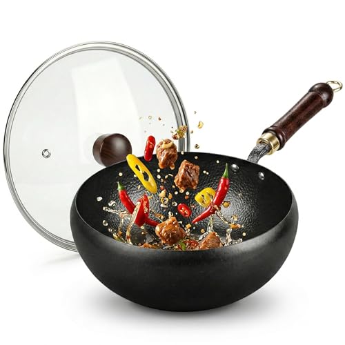 Wok de Hierro Fundido Japonés con Tapa de Vidrio 12''