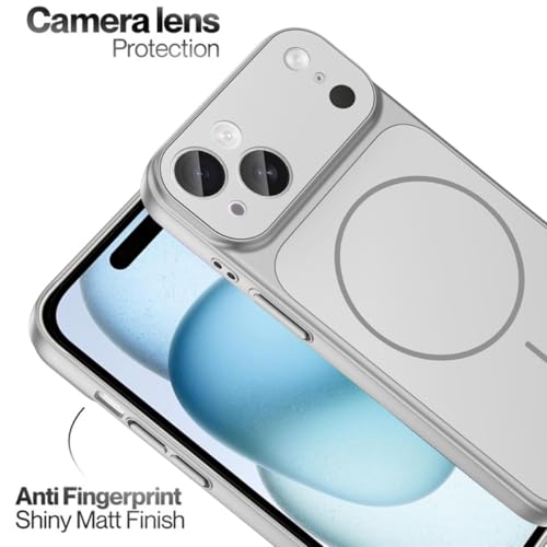 Image of SHINESTAR Converter Case for iPhone 15 | Premium Protective Mag-Safe Cover | iPhone 17 Pro / 17 Pro Max Series Style Design | in-Built Camera Guard | Wireless Charging Compatible - Silver