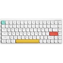 Wireless Mechanical Keyboard 2.4G/Bluetooth, Ultra-Slim Low Profile Silent Mechanical Red Switch, 75% Compact 84 Keys TKL Gaming Keyboard with Ergonomic Magnetic Feet for Multi Device, White