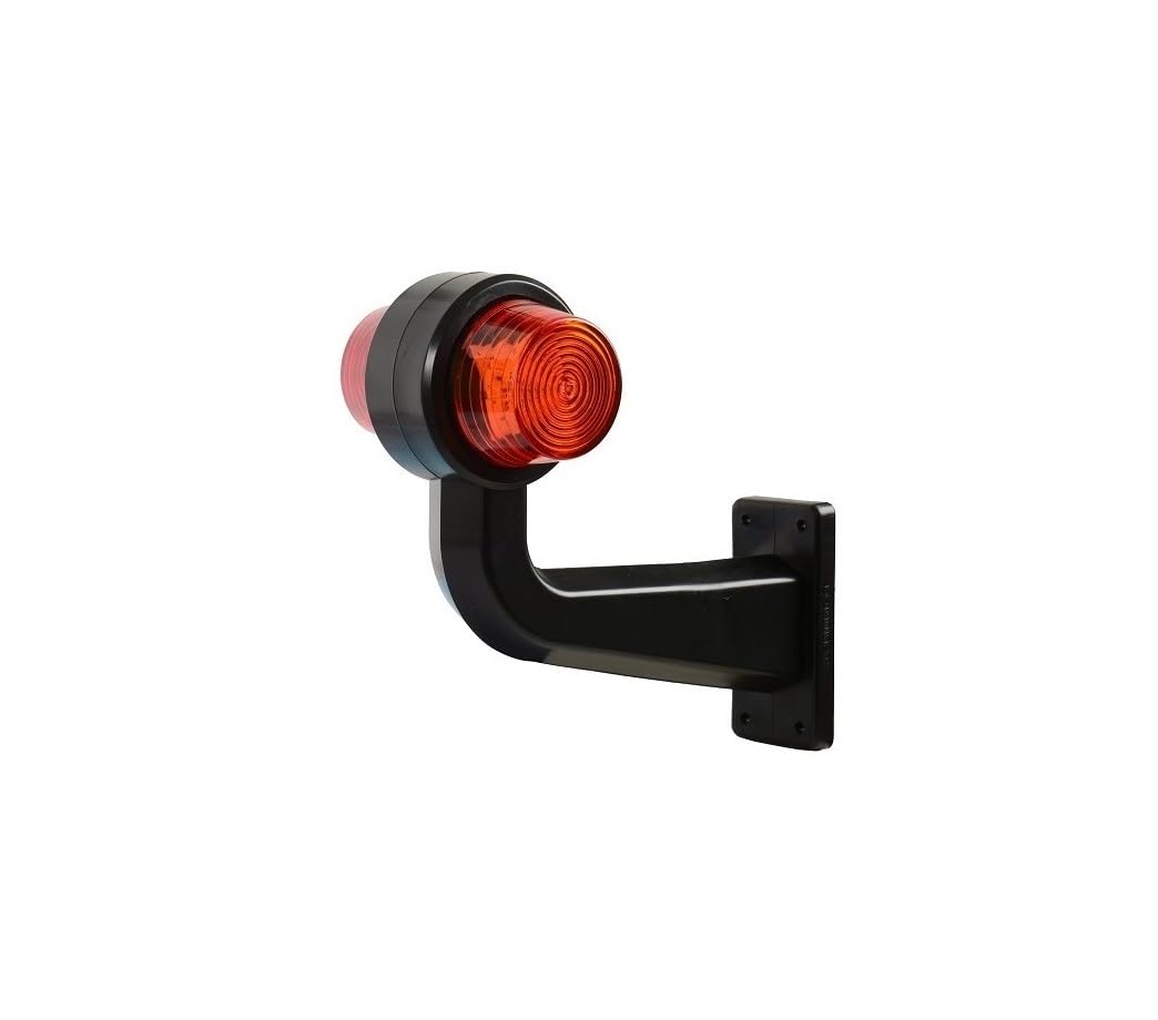 Generico 4 luces LED de 12 V 24 V naranja rojo faros laterales de goma derecha e izquierda para remolque, furgoneta, caravana, tractor