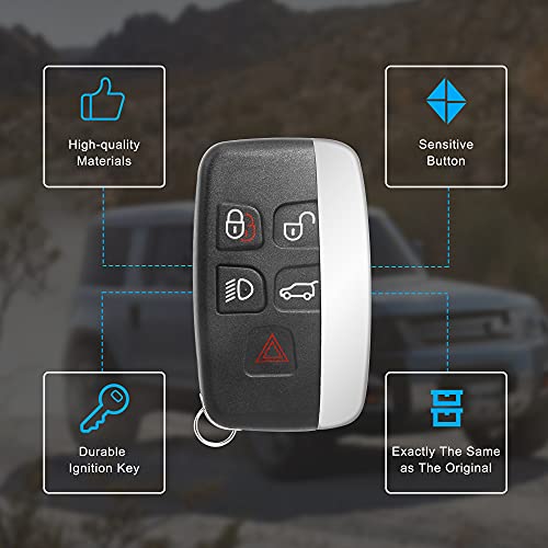 Boîtier de clé 5 boutons Land Rover Discovery 4 pour remplacer une coque télécommande usée - 6