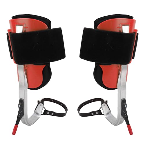 YDuupxe Picos para Trepar árboles, Espolones de Escalada Ajustables con Pedal Antideslizante de Aleación de Aluminio Liviano y Correas Ajustables para Recolección de Huertos, Poda de (Rojo)