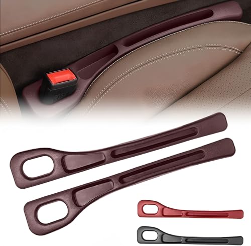 VAPORVERSE 2 Pezzi Riempitivo Fessure del Sedile Auto per Volkswagen ID.4 2020-2025, Accessori per Seggiolini Previene la Caduta di Oggetti per Spazio Sedile Auto,Brown