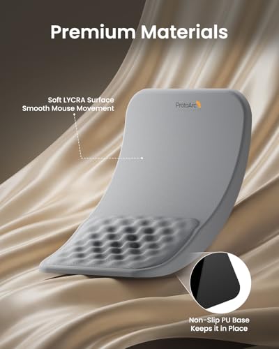 Image of ProtoArc Ergonomic Mouse Pad with Wrist Rest, MP50 Mousepad with Massage Design, Soft Memory Foam and Non-Slip PU Base for Pain Relief, Desk, Home, Office, 12x8 Inches, Gray (Mouse Not Included)