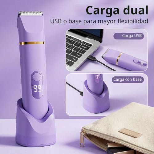 Cortadora para mujer Trimmer XkuiHF 5 en 1 con cabezales intercambiables para rostro 5