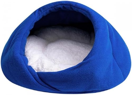 pinagu ペットクッション 犬 猫 ベッド 清掃しやすい 春夏秋冬 ソファー コットン フランネル製 洗える クッション付き シュークリーム型 猫用 小型犬用 滑り止め ぐっすり眠る (32x32x25cm,ブルー)