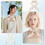 Mikovivi 6pcs Fashion Scarves for Women, Silky Satin Bohemian Head Scarf Tie Multipurpose for Neck Hair Handbags & Purse Accessories
