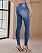GRAPENT Trousers for Women - Trendy Jeans Womens Jeggings High Waisted Jean Leggings - High Waist Casual Outfits - Nightfall Blue - Sizes 4 & 6